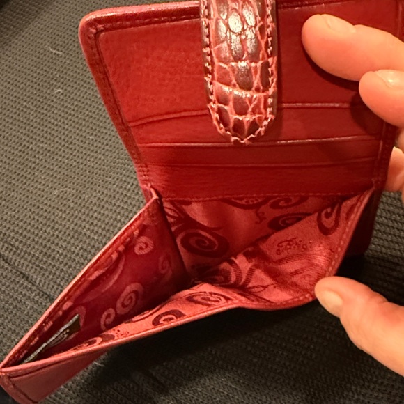 Brighton Bellissimo Heart Small Dark Red Wallet Italian pebbled leather - Picture 6 of 9